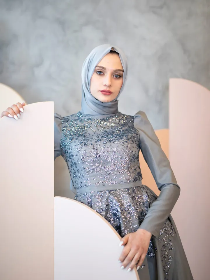 AHUNARE HIJAB - Wedding Dress, Muslim Evening Gown, Nikah, Islamic Wedding, Engagement, Bridesmaid,