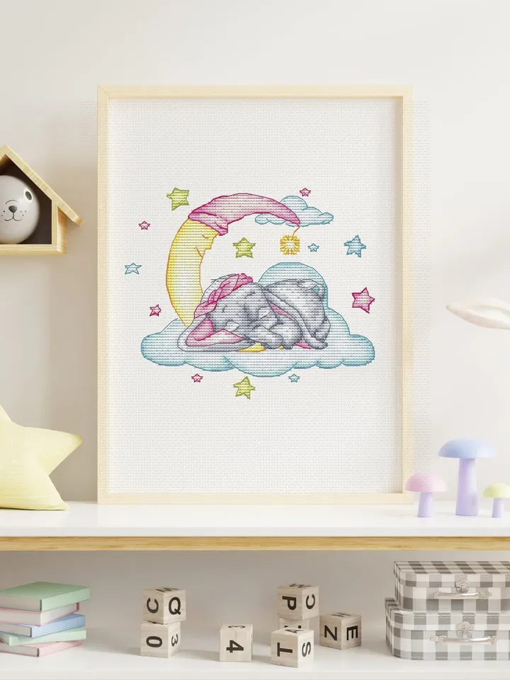 Elephant Cross Stitch Pattern, Cute Elephant Embroidery, Easy Сounted Cross Stitch Chart, Elephant Pattern Cross Stitch Decor, PDF Download