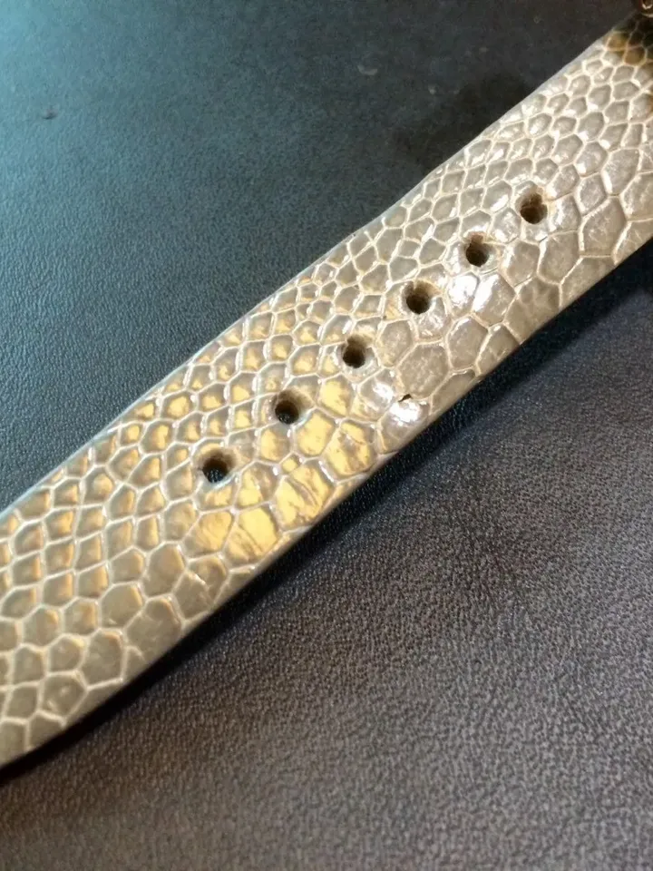 Real leather watch band, Vintage shiny grey Ostrich leg Leather  Strap, handmade watch strap, 18mm/19mm/20mm lug, 16mm buckle