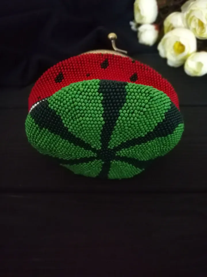 PDF Bead Crochet Pattern , Ladies' Wallet , Cute Purse with a bow for coins