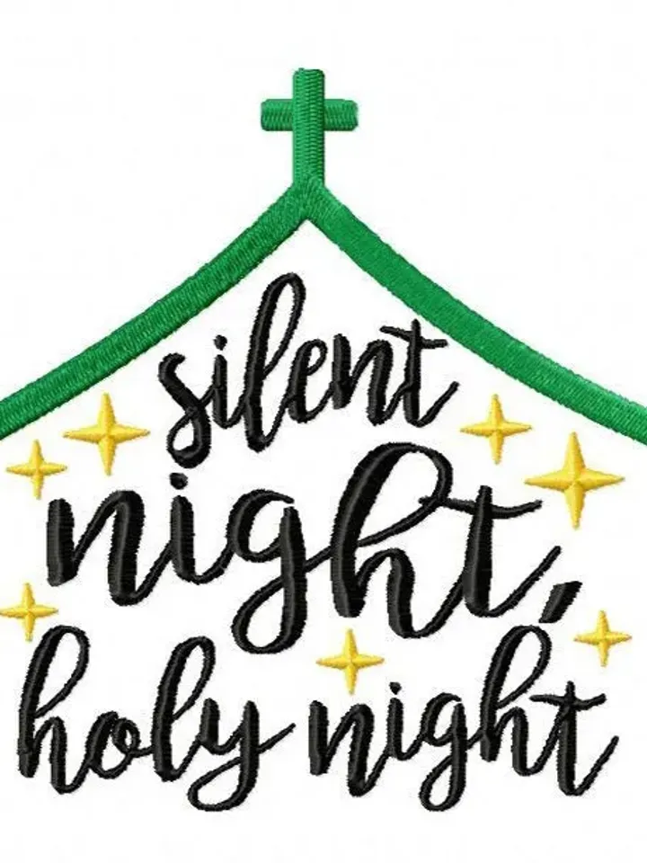 50% off,Silent Night Holy Night Design Degital Design Embrodery Design AppliqueDesign
