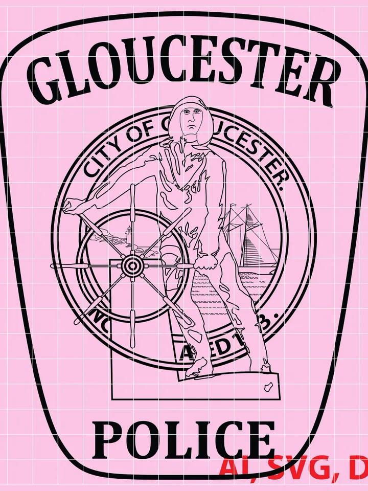 City of Gloucester Police Badge, Logo, Seal, Custom, Ai, Vector, SVG, DXF, PNG, Digital