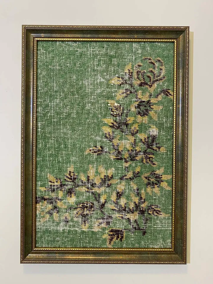 Exquisite Vintage Wall Kilim Art - Unique Hand-Woven Woolen Masterpiece for Home Decor - 50x70 cm