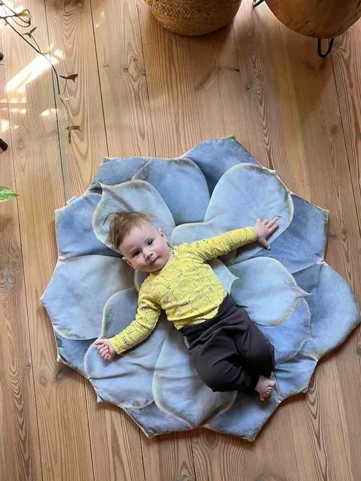 Succulent floor mat / succulent rug / baby play mat / kids floor mat / succulent play mat / cactus play mat / baby shower gift