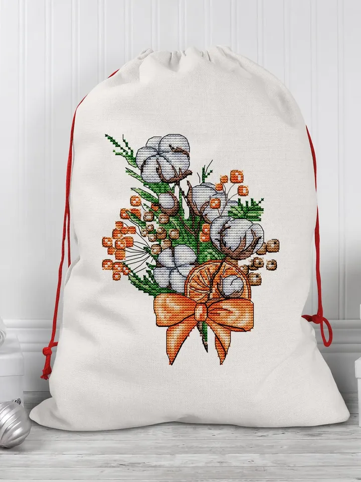Christmas Bouquets Cross Stitch Pattern PDF, Winter Cross Stitch Chart Instant Download, New Year Hand Embroidery Pattern