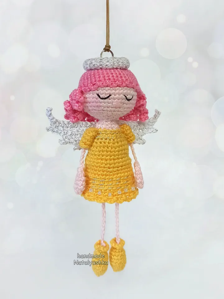 Hanging Guardian Angel girl, keychain, Birthday gift, Decoration Angel, Christmas gift, Nursery decor.