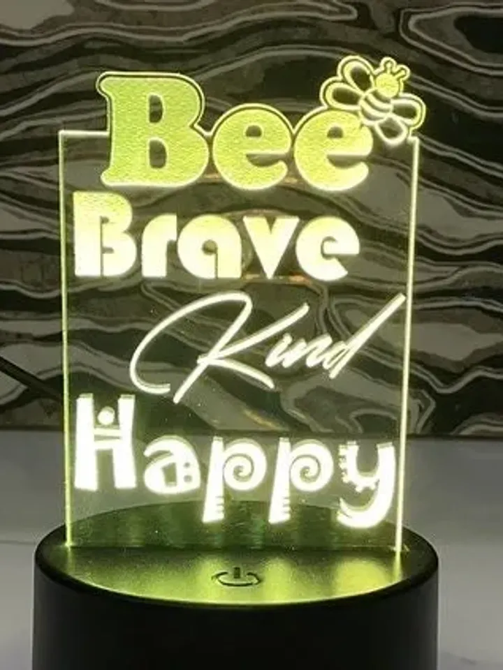 Bee Brave, Kind & Happy Home Decor Sign