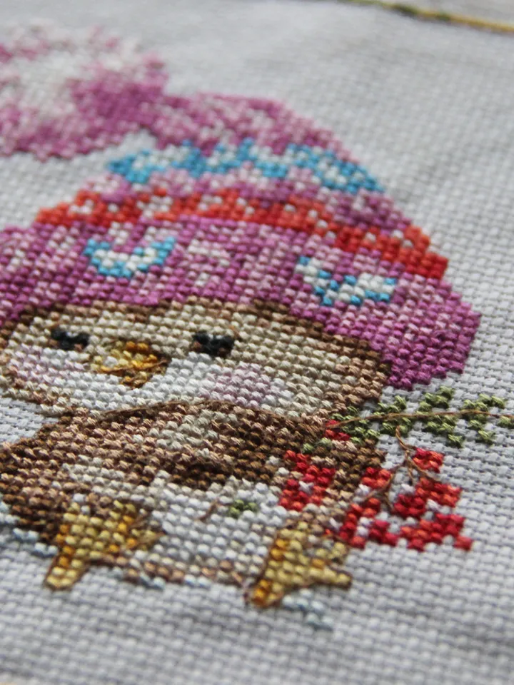 Sparrow picture. Framed cross stitch art