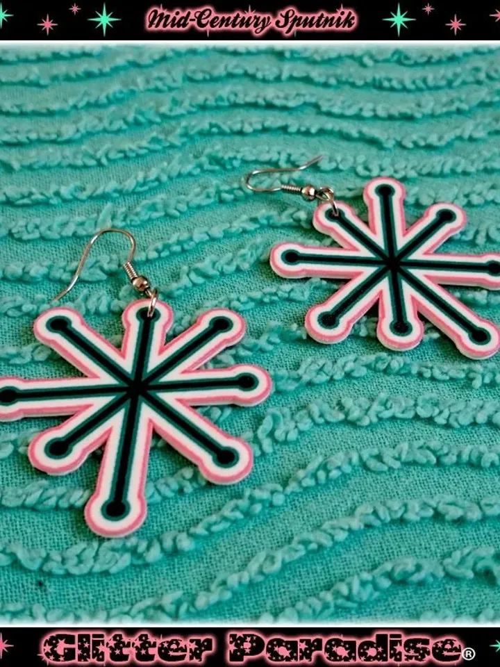 Mid-Century Sputnik - Earrings - Molecular Earrings - Franciscan - Retro Earrings - 50's Earrings - Mid-Century Modern - Glitter Paradise®
