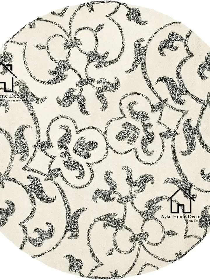 Ayka Round Hand Tufted 100% Pure Woolen Living Room Carpet / Hall Rugs / Dining Rugs / Kids Rugs / Woolen Rug / Christmas Gift