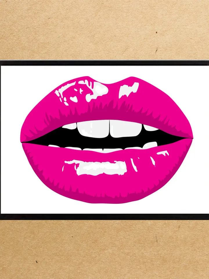 Lip Poster Print on Coated Paper Wall Art, Custom Poster, Home Decor,framed without glass