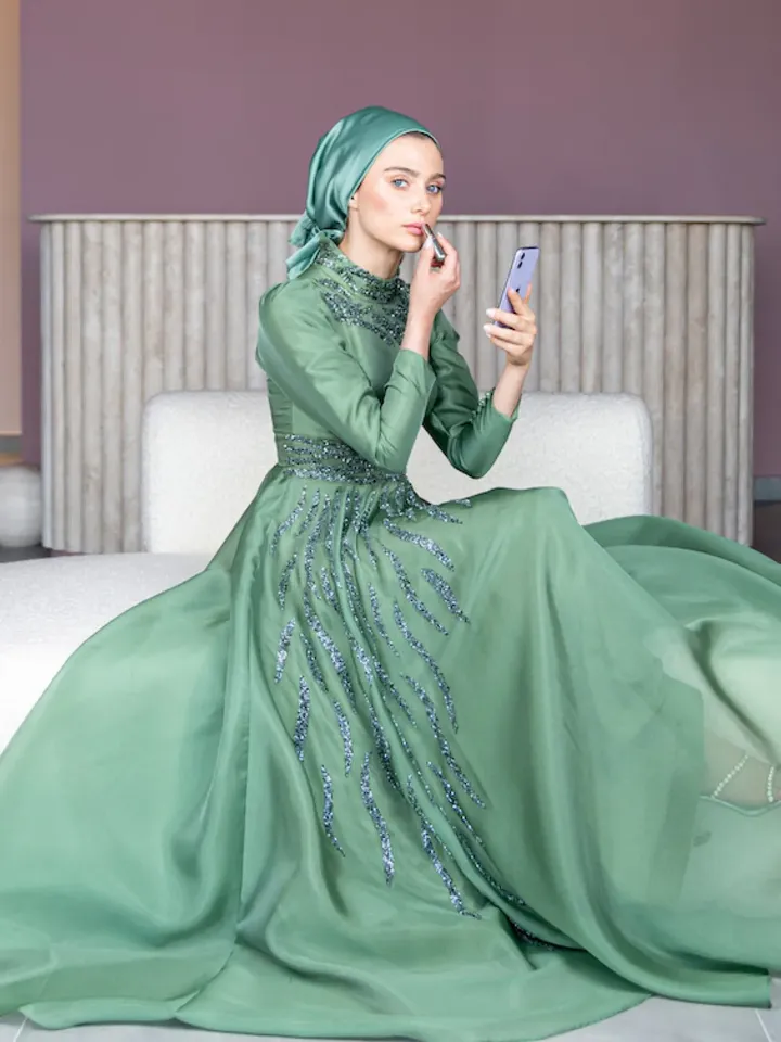 Ahunare Wedding Dress, Muslim Evening Gown, Nikah, Islamic Wedding, Engagement, Bridesmaid, Maxi Dress