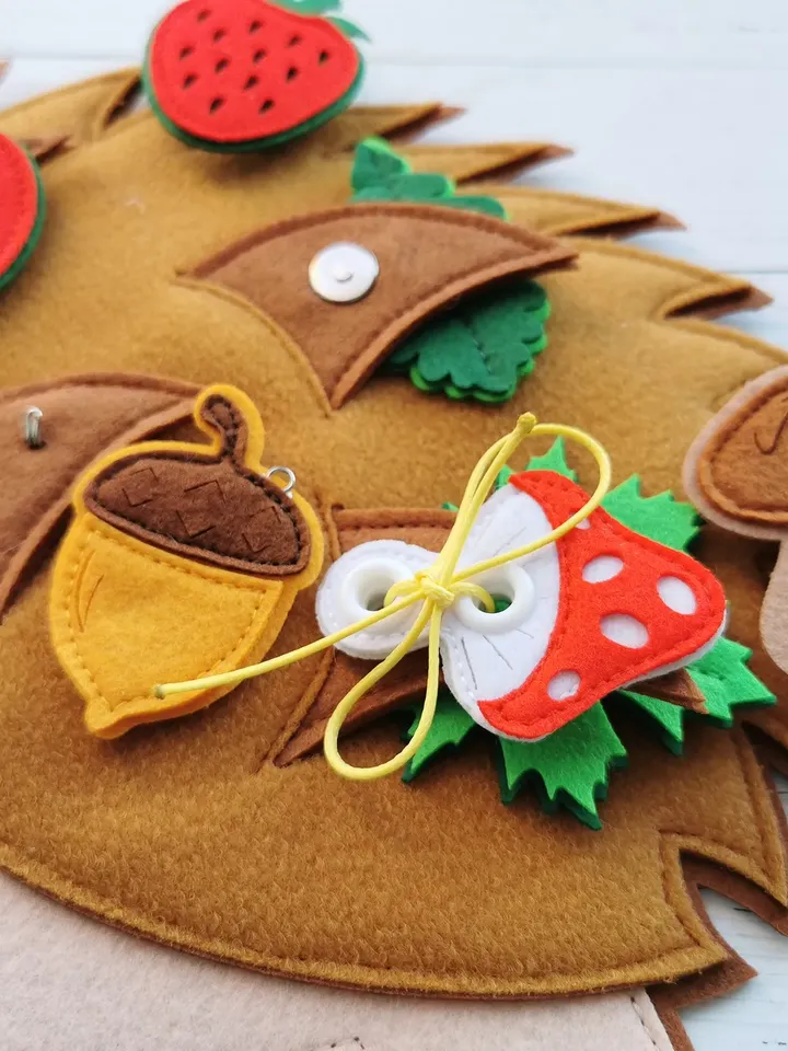 MONTESSORI TOYS, DIY hedgehog toy sewing kit, Laser cutting parts, Felt board pattern, Felt needlework kit, Quiet book