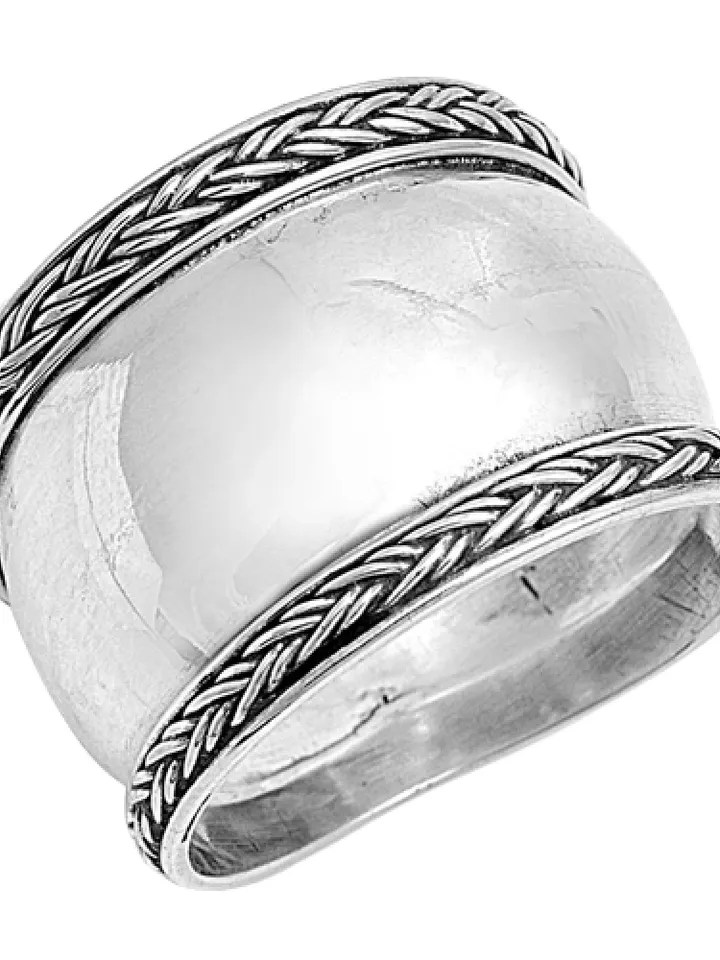 Sterling Silver Braided Bali Design Ring Traditional Bali Ring Bali Silver Ring 925 Sterling Silver thumb ring for women Size 6 to 12