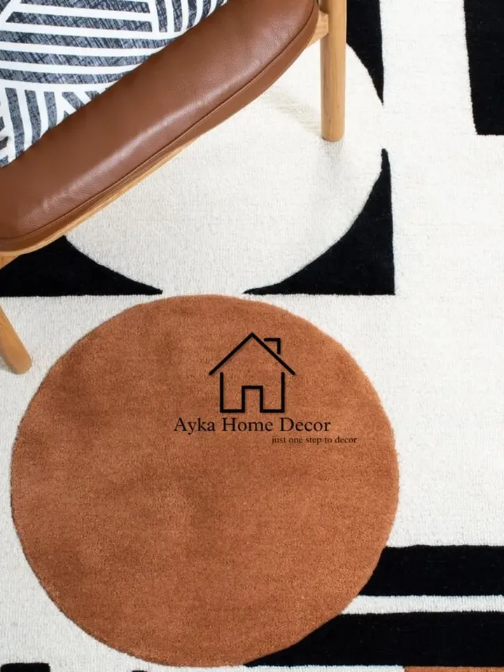 Daventry Black & Brown Hand Tufted Rug 100% Woolen Area Rug For Hall Kitchen Living Room Bed Room Dining Room Kids Room Carpet / Christmas