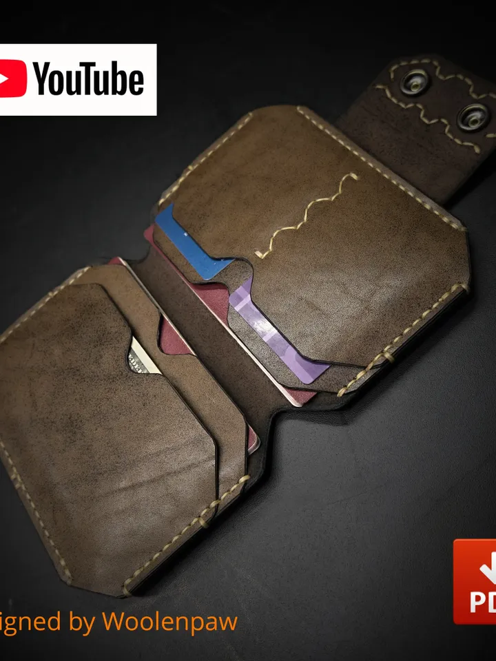 Leather pattern - pasport wallet "FUTURE" + video tutorial.PW7