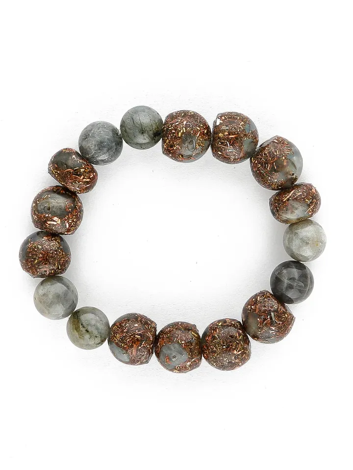 Orgonite medium gray labradorite, mystical, psychic bracelet. The power of labradorite is increased with incense and Tibetan singing bowls.