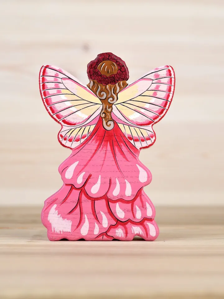 Wooden Pink Fairy figurine legendary creature