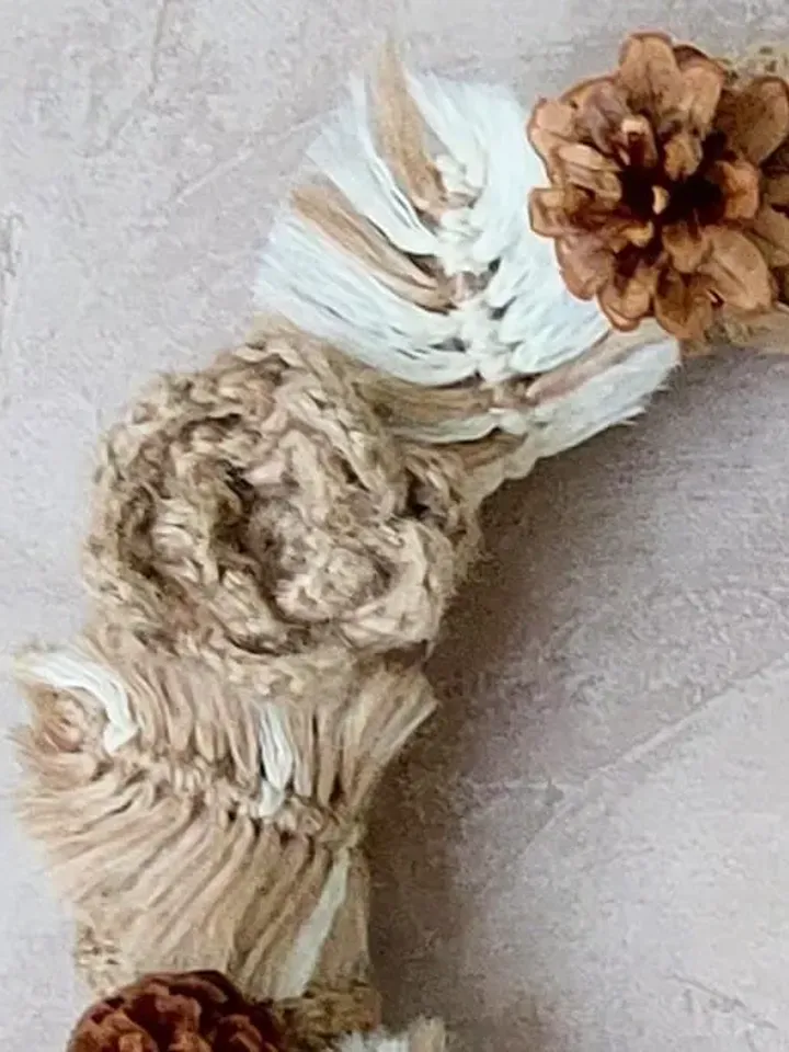 Merry Christmas wreath Hand-woven wall ornament