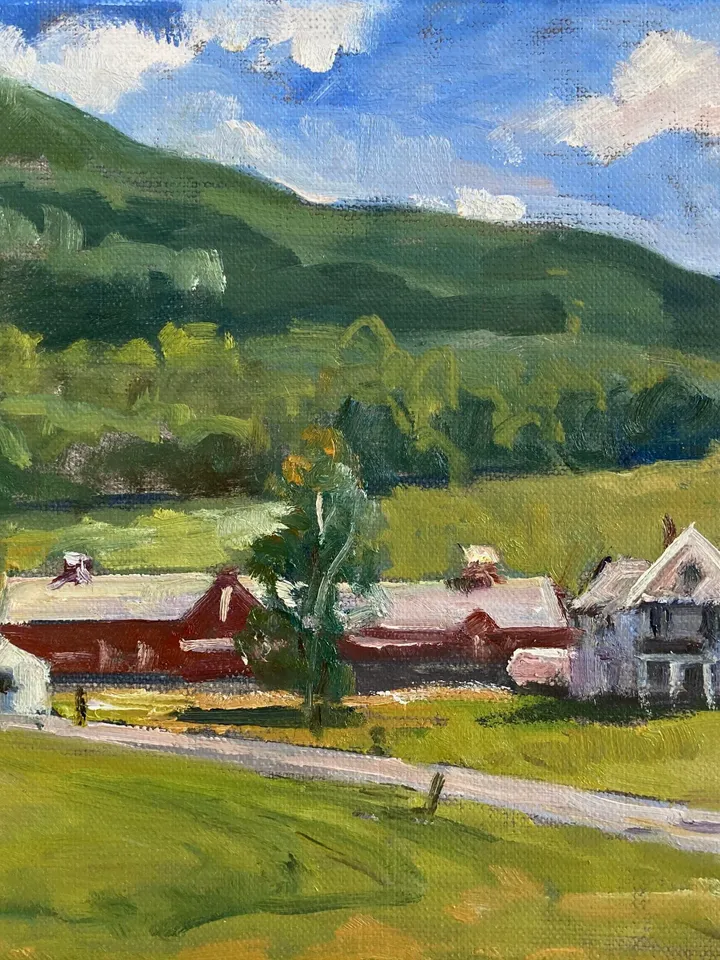 Original Landscape Painting - Summer Light/Williamstown/Berkshires - 8x10 Oil on Linen, Impressionist Plein Air Fine Art, Signed Original