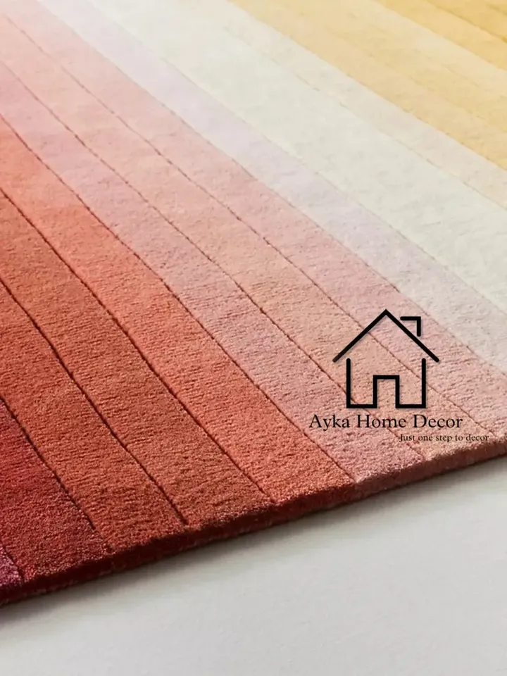 Ayka Lino Multi Hand Tufted 100% Pure Woolen Area Rug For Hall Kitchen Living Room Bed Room Dining Room Kids Room Carpet / Christmas Gift
