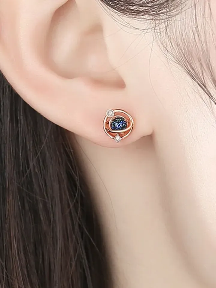 PERIMADE Planet Saturn Space Earrings • Dainty Universe Star Stud Earrings • Sterling Silver Friendship Jewelry • Trendy Best Friend Gift