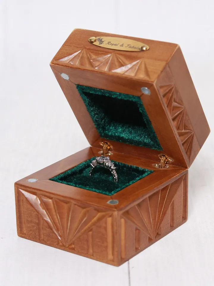 Engagement ring box, Wooden ring box, Proposal ring box, Ring bearer box