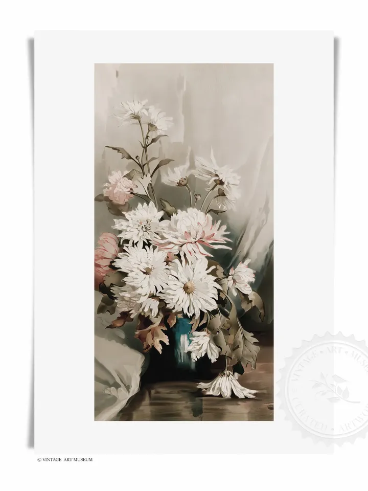 Vintage Watercolor Flowers Prints Set of 2, Floral Wall Art Painting, Printable Decor, Download | 51 S2