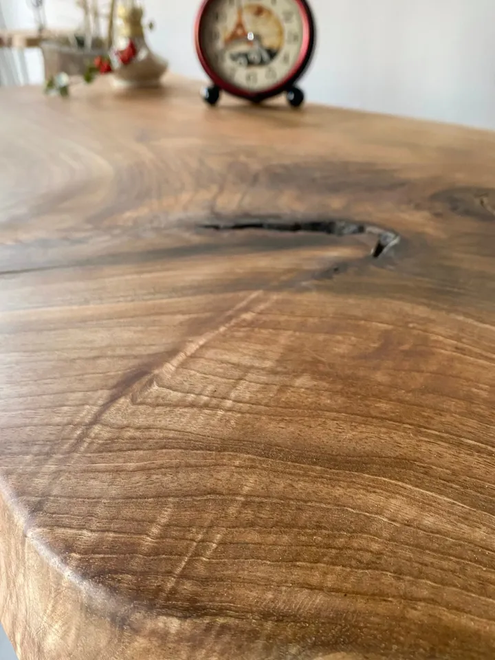 Walnut Wood Coffee Table, 41"x21"x2" Live Edge Coffee Table, Large Coffee Table, Unique Coffee Table