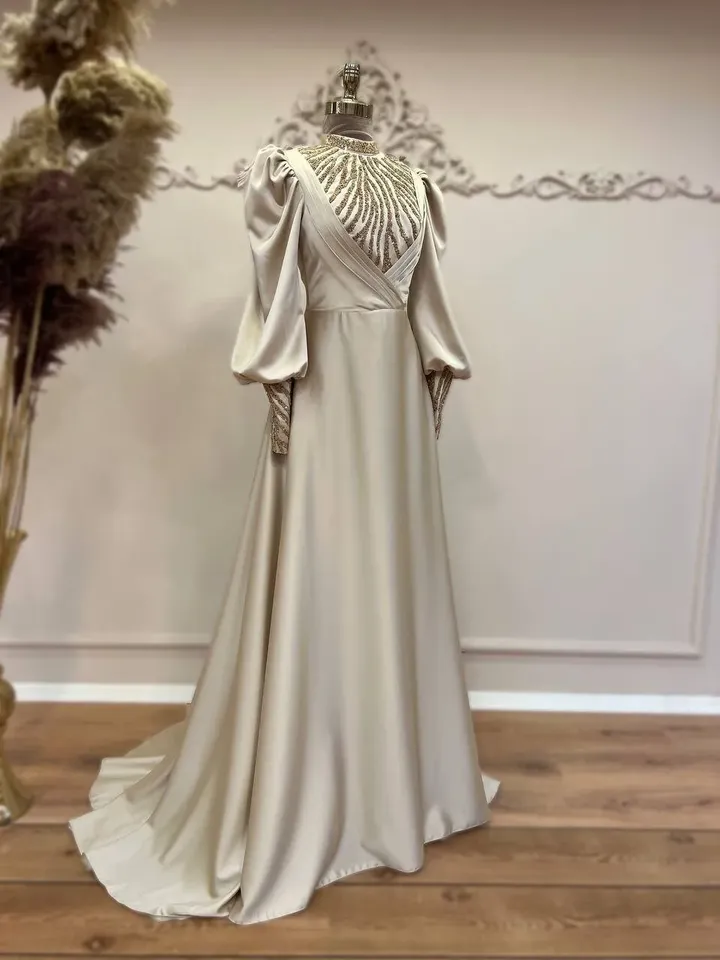 AHUNARE HIJAB - Wedding Dress, Muslim Evening Gown, Nikah, Islamic Wedding, Engagement, Bridesmaid,
