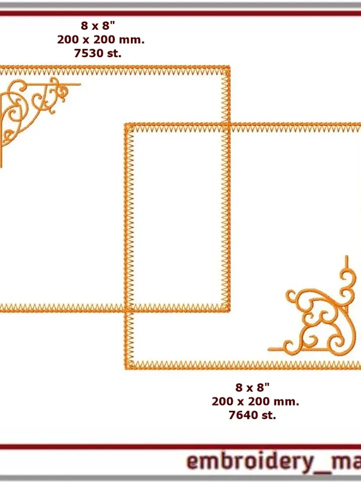 ITH embroidery design kerchiefs with and without a pattern