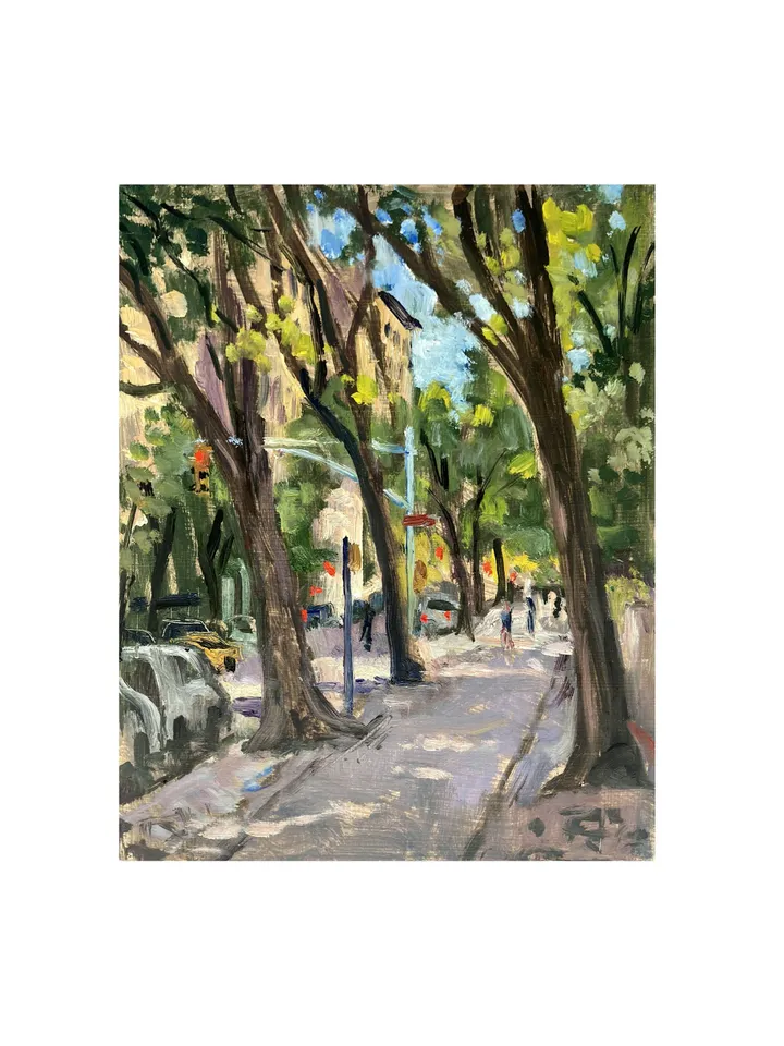8x10 New York Cityscape Painting- Central Park/Fifth Avenue/NYC - Oil on Panel, Impressionist Landscape, Signed Original Fine Art