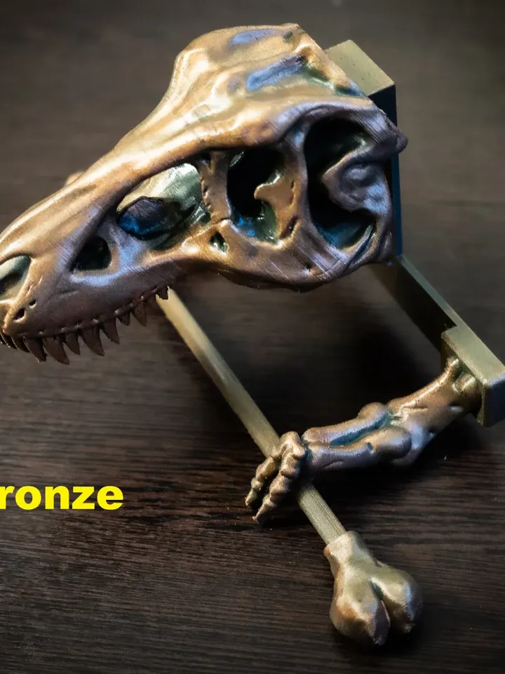 T-Rex Toilet Paper Holder 3D Printed - Bathroom accessories.