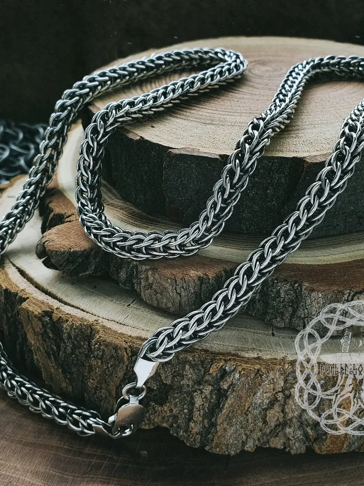 Viking Chain Sterling Silver Dragon Chain Men Chain Handmade Chain Celtic Chain Viking Jewellery