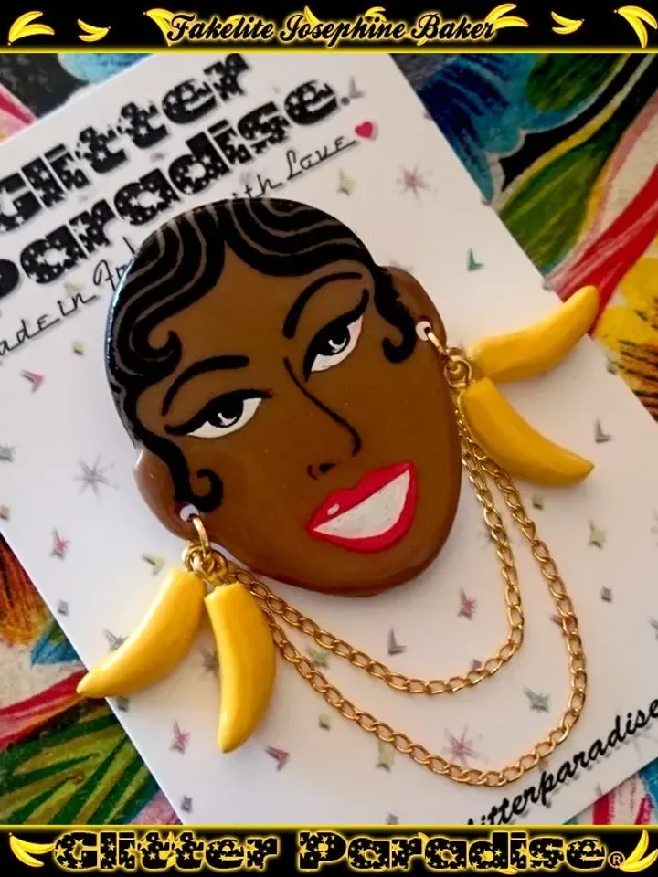 Josephine - Vintage Replica - Brooch - Jo Baker - Black Venus - Charleston - Burlesque Queen - Banana Jewelry - Glitter Paradise®