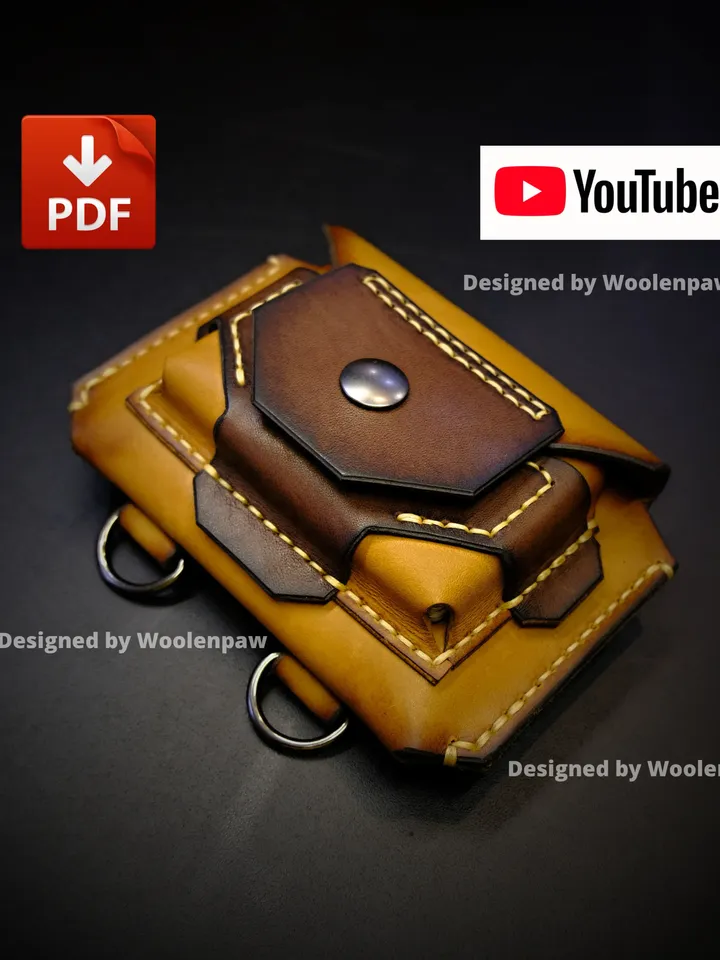 Leather pattern - Belt Wallet - Cosmo. PDF/SVG