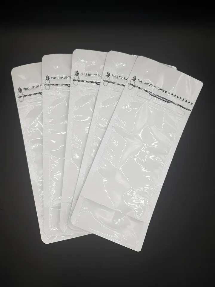 WHITE FLAT BOTTOM Bag, Resealable Zippper Locked bag Mylar Foil Metalized Bag Stand up Coffee Pouch storage Bag Glossy bag, high quality bag