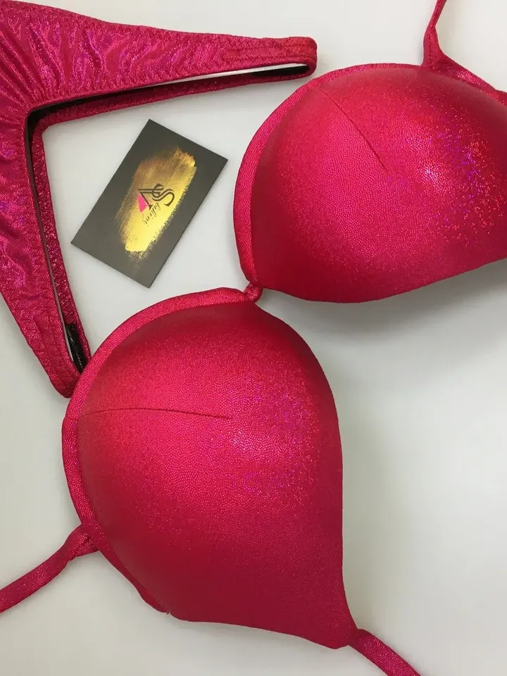 Bright pink biflex base - fitness bikini