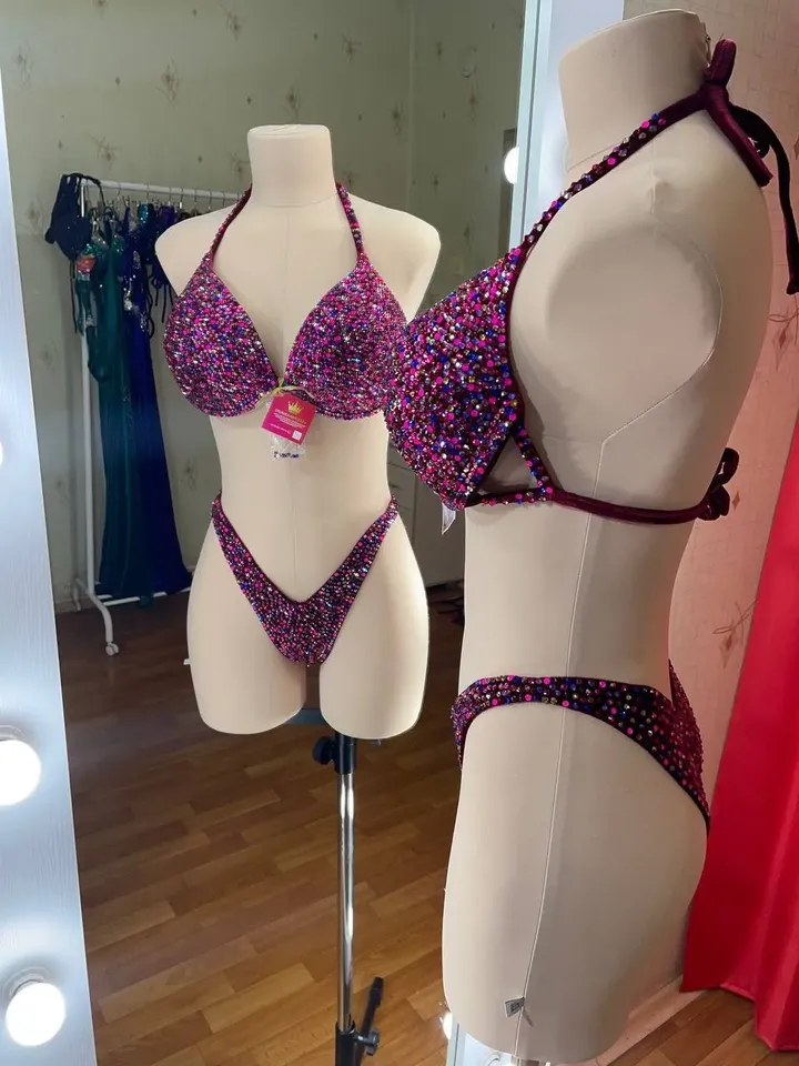Competition Figure Suit with Crystals/Competition Suit/Posing Suit/Rhinestone Fitness NPC,IFBB,WBFF
