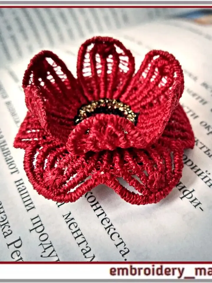 FSL in the hoop Embroidery designs Flowers Earrings, brooch, ring