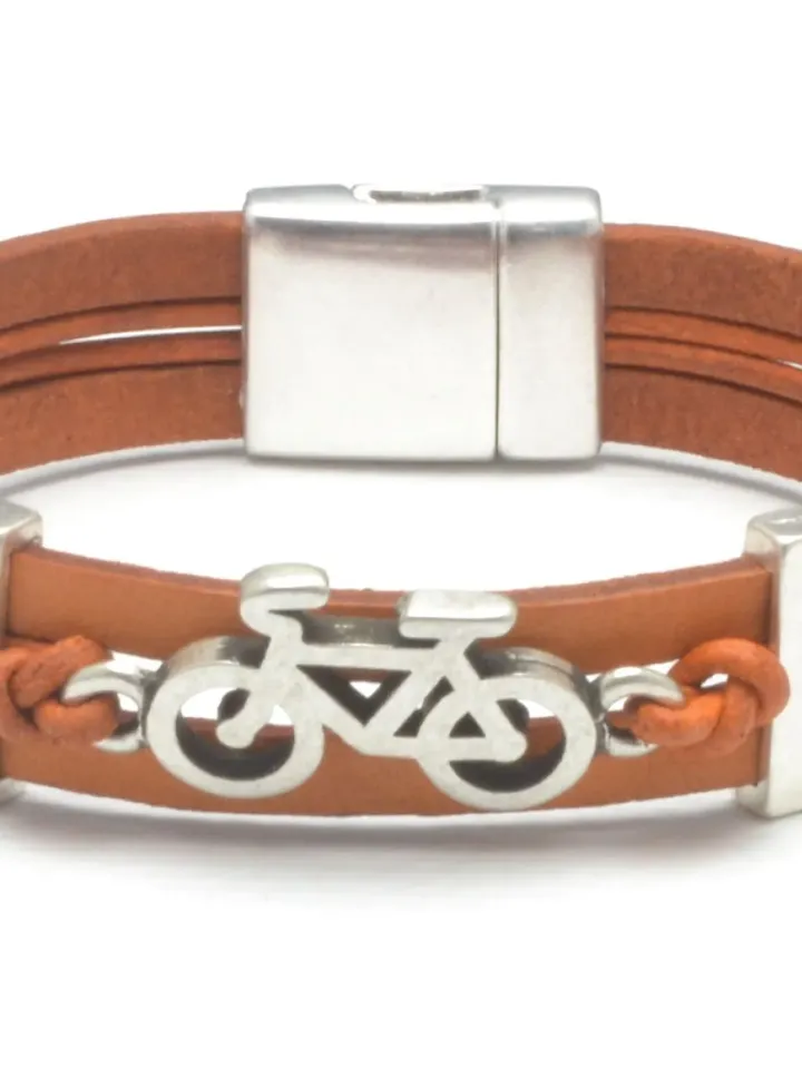 BICYCLE BRACELET, CYCLING Bracelet, Plain Leather Wrist Strap Cuff Band, Biker Bracelet, Cyclist Gifts, Triathlon Gift, Gifts for Sports Fan