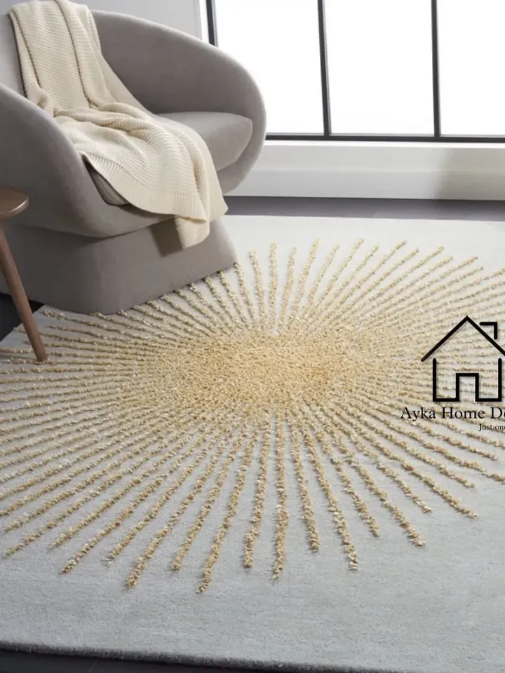 Framis Hand Tufted Woolen & Silk Area Rug For Hall Kitchen Living Room Bed Room Bath Room Dining Room Kid Room Carpet / Hall Rug / Blinking