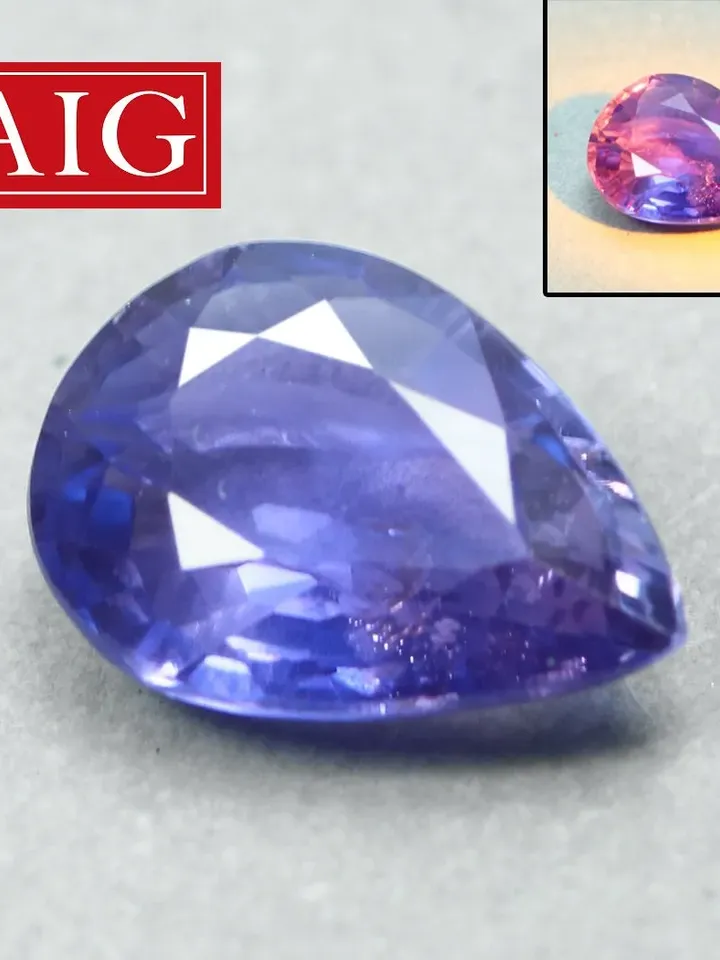 1.10 CT AIG Certified Unique Rarest 100% Natural Unheated Color Change Sapphire