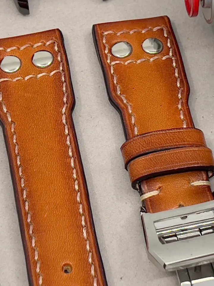 Pilot Leather Watch Strap, Aged Leather Watch Band 21mm, Mens Aviation Brown wrist Watch Band 22mm, Uhrenarmband aus Leder, Gift Ideas