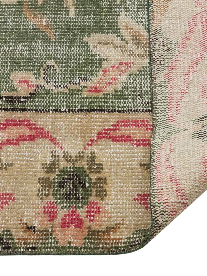 Vintage Green Turkish Rug, A Timeless Piece for Your Home