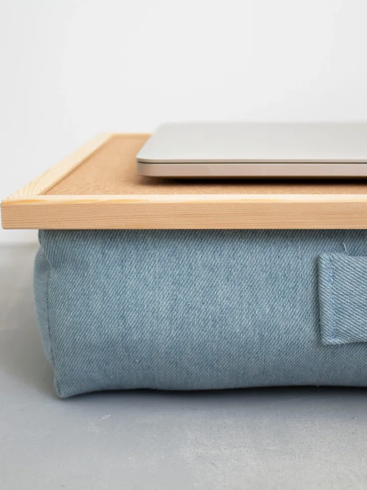 Laptop Table For Bed, Cushion Lap Desk, Laptop Tray With Pillow, Wooden Lap tray, Pillow Laptop Desk, Bed Table Tray, Computer Desk