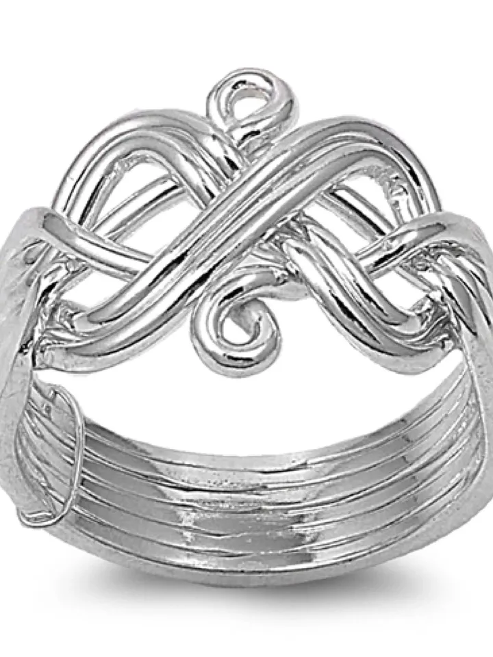 Sterling Silver Puzzle ring, Thumb Ring, Ring for Women, 6 piece puzzle ring, Puzzle ring for men or women sizes 5 6 7 8, 9 10 11 12