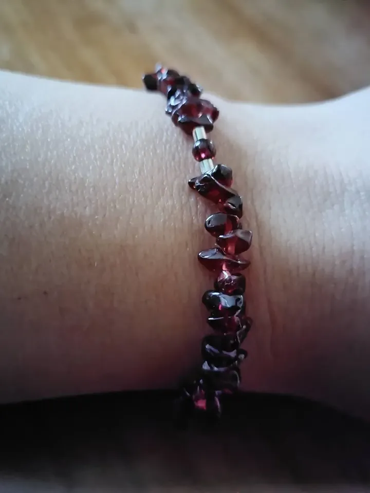 Garnet and sterling silver bracelet