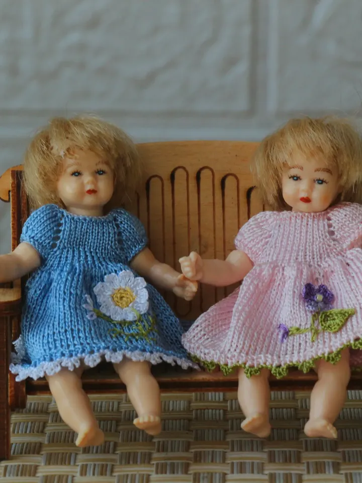 Miniature dress for a Heidi Ott toddler doll. Dress for a doll 2, 75 inches tall.