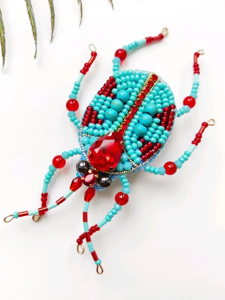 Beaded insect brooch, insect pin, mooth brooch, butterfly brooch, bug pin, bee brooch, bug brooch, insects, madam toto